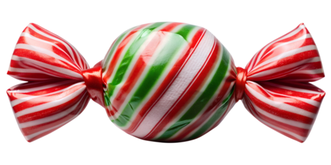 PNG red and green striped Christmas candy transparent