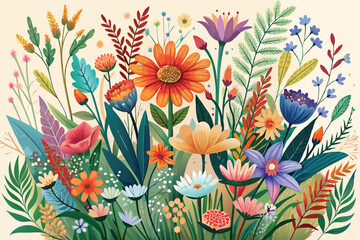 Boho Watercolor Wildflowers