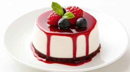 Delicious dessert cake with fresh berries