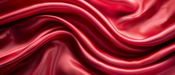 Obraz premium A tight shot of a red fabric featuring a wavy pattern at its upper edge and lower hem