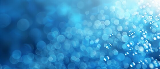  Clear blue background with blurred water droplet overlay or Blue backdrop featuring softly blurred water droplets