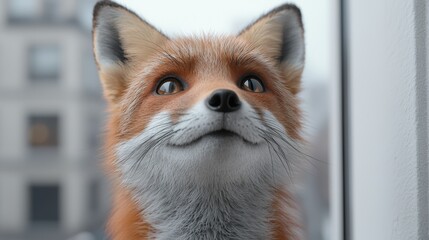 Obraz premium close-up portrait of a curious red fox