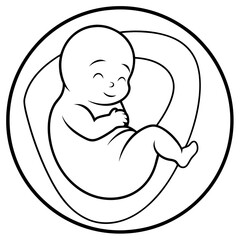 Round image of a baby art vector illustration