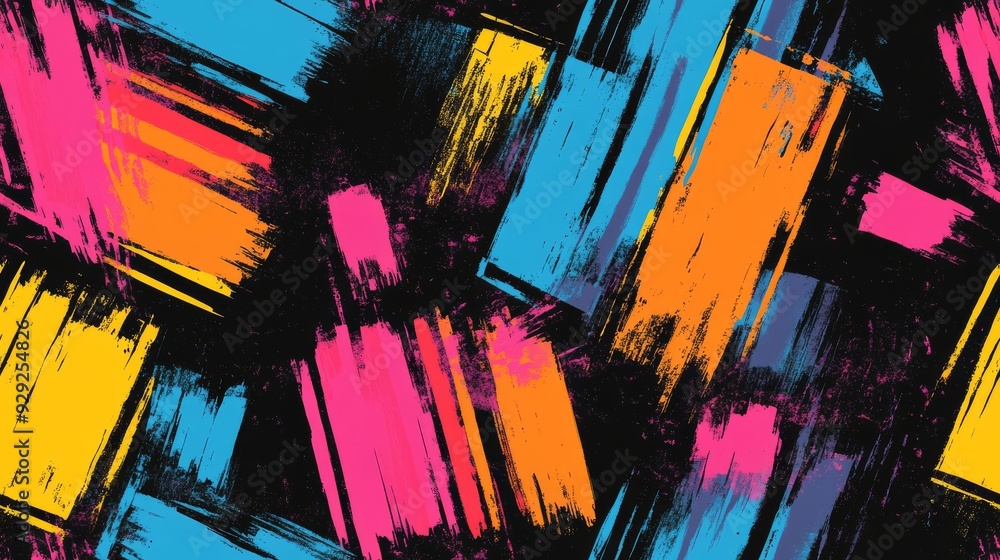 Poster this captivating abstract geometric pattern features vivid colors and intriguing textures, making it