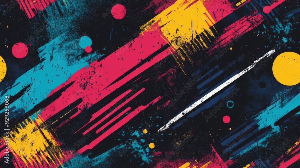 Aufkleber this artwork showcases a captivating and colorful abstract urban pattern that features bold strokes 