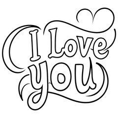 I love you art vector illustration