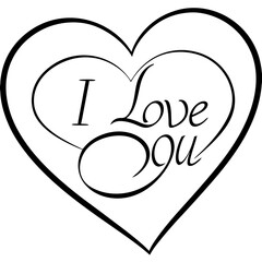 I love you art vector illustration