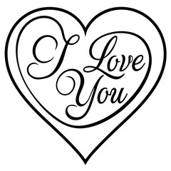 I love you art vector illustration