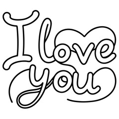 I love you art vector illustration