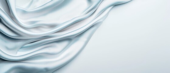  A tight shot of a white fabric's undulating texture on its surface, offering a touchably soft sensation