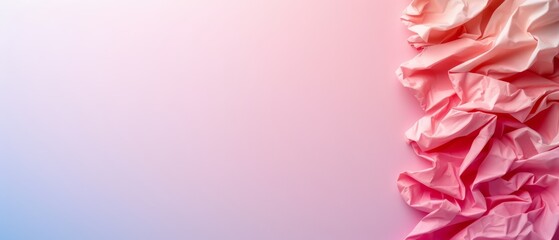 Fototapeta premium A large piece of paper, pink and blue background, bottom half