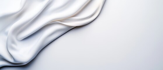 Fototapeta premium A tight shot of a white fabric against a pristine white backdrop, ideal for text or image placement on a t-shirt