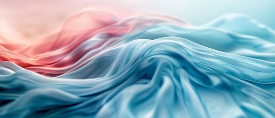 Fototapeta premium A crisp image of a blue-red wave against a blue-white backdrop, featuring a pink light centrally embedded within the wave