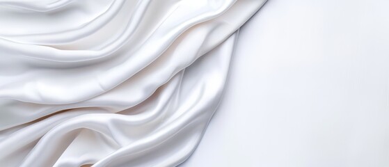 Naklejka premium A tight shot of white fabric featuring undulating patterns at its upper and lower edges