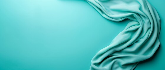 Obraz premium A detailed shot of a blue fabric against a blue backdrop, featuring a distinct white stripe running through it