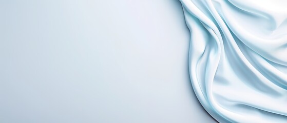 Obraz premium A close-up of a white curtain, flanked by two light blue curtains