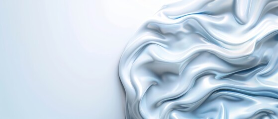 Obraz premium A close-up of a blue and white background with a wavy design to the left, and a light blue background on the right