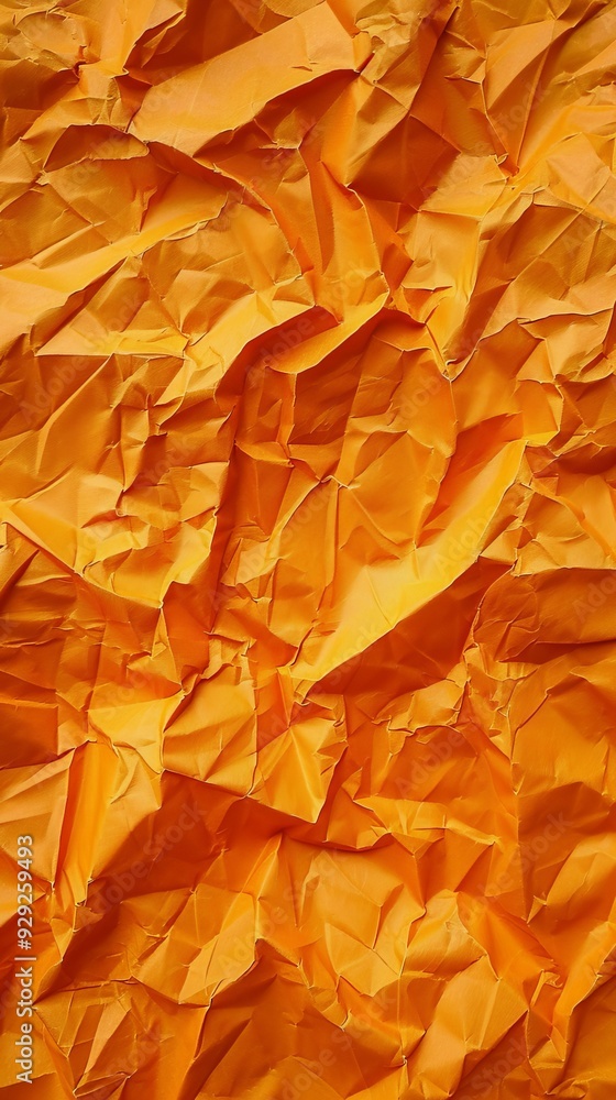 Poster a richly textured surface of crumpled orange paper creates an engaging backdrop for various artistic