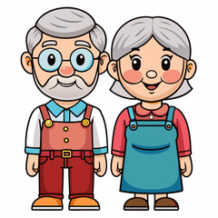 Grandparents for happy Grandparents Day art vector illustration