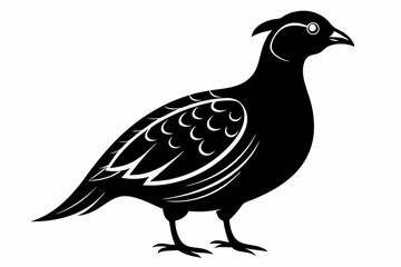partridge vector silhouette, partridge bird icon vector illustration