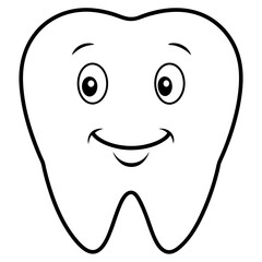 Happy and positive tooth art vector illustration