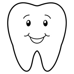 Happy and positive tooth art vector illustration