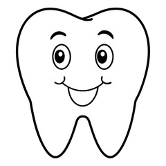 Happy and positive tooth art vector illustration