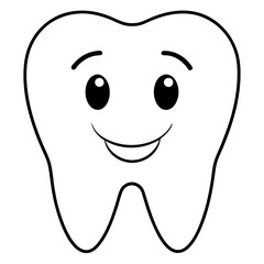 Happy and positive tooth art vector illustration