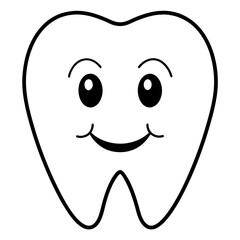 Happy and positive tooth art vector illustration