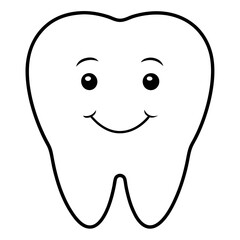 Happy and positive tooth art vector illustration