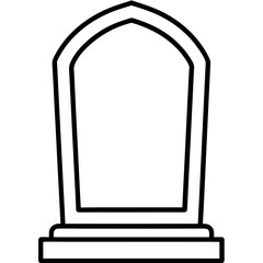 Tombstone front facing art vector illustration