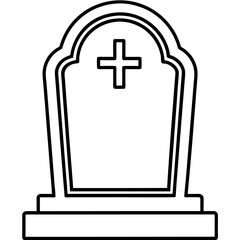 Obraz premium Tombstone front facing art vector illustration