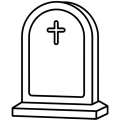 Obraz premium Tombstone front facing art vector illustration
