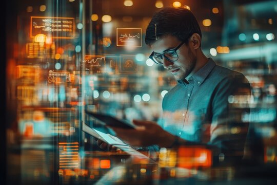 Customer Experience Adviser Analyzing Feedback for Enhanced Brand Loyalty | Double Exposure Retail Insights in 30s