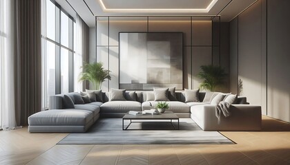 Fototapeta premium modern living room with furniture