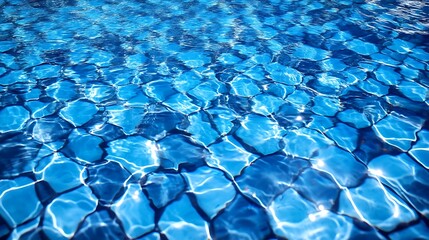 Naklejka premium Abstract blue water surface in a swimming pool.