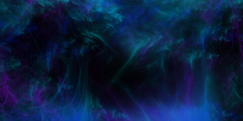 Red and blue cloudiness, mist or smog moves on black background. Blurred vector texture of colored smoke on a black background. Neon fairytale smoke moves on black background.