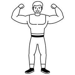 Man sport strength art vector illustration