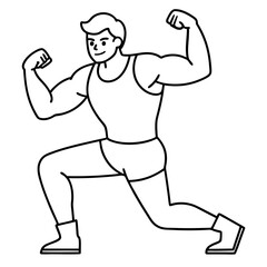 Man sport strength art vector illustration