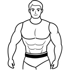 Fototapeta premium Man sport strength art vector illustration