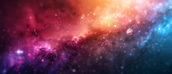 Fototapeta premium A crisp image of a vibrant cosmic scene, brimming with stars, and a distinct, smaller object at its core