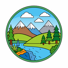 Create  a nature art vector illustration