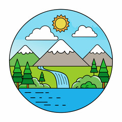 Create  a nature art vector illustration