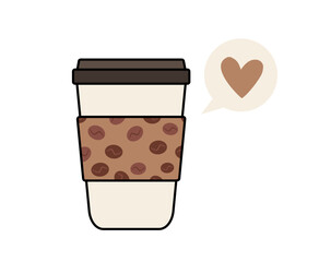 cup with coffee tea hot drink icon love
