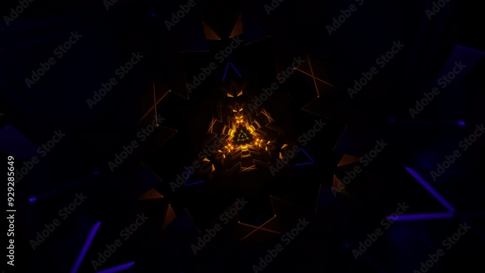 Poster seamless vj loop with a vibrant, rhythmic pattern of flashing neon lights.