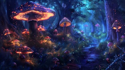 Mystical anime style landscape