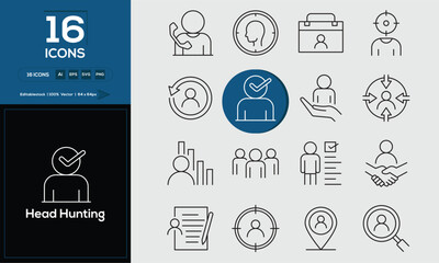 Head Hunting Set of high-quality icons that are suitable for Sadness. And change your next projects with minimalist icon design, perfect for websites, mobile apps, books, social media