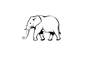Fototapeta premium Minimalist Elephant Logo on White Background