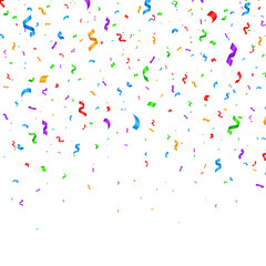 Confetti background. Serpentine, holiday background with many falling tiny colorful confetti.