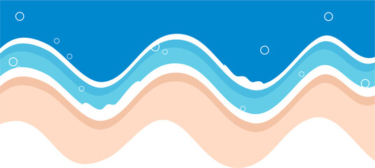 Beach landscape Illustration. Seashore corner.